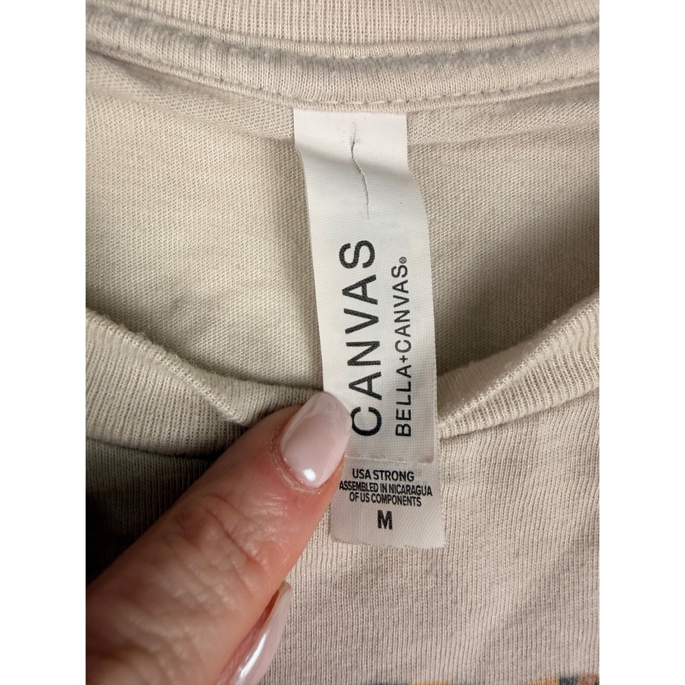 Bella Canvas Chasing That Neon Rainbow Graphic Sweatshirt Yellow Tan Womens M - Picture 2 of 7